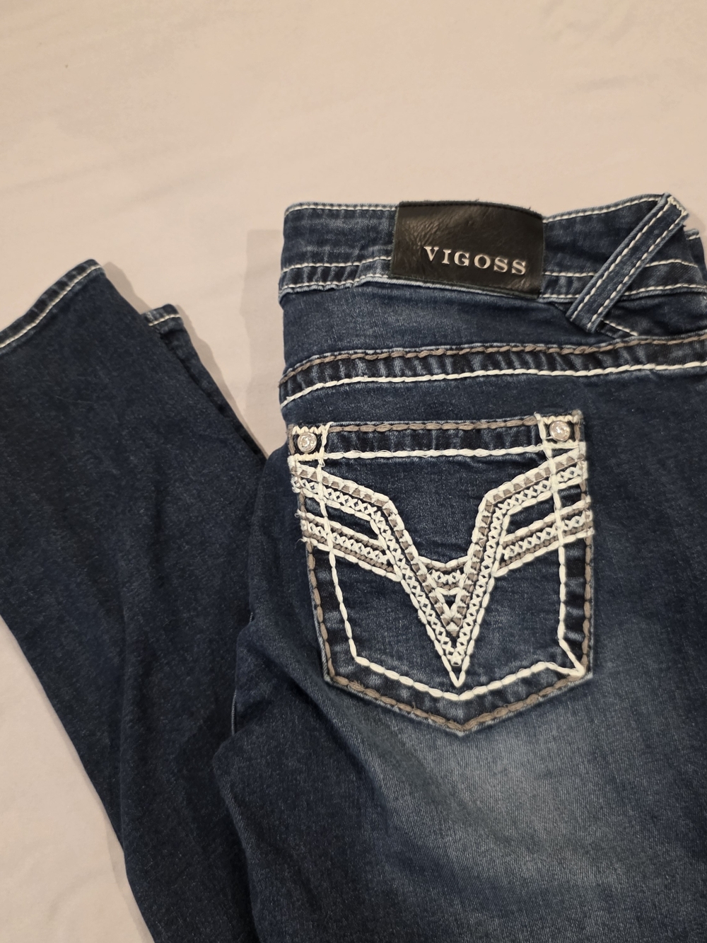 Vigoss Chelsea Skinny Women’s low rise jeans Size 11/12 x31 Y2K Denim Dark blue